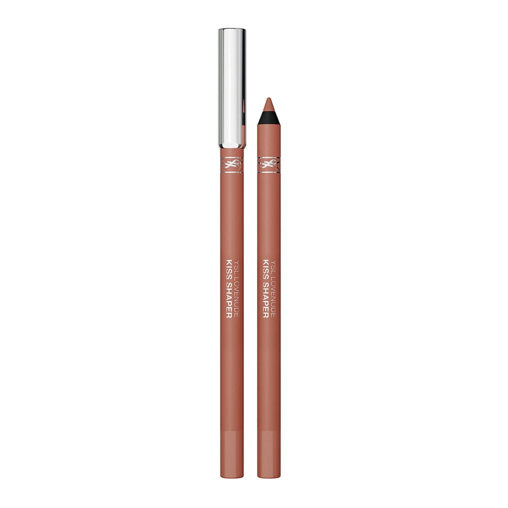 YSL LOVENUDE Kiss Shaper, tono 105 Burnt Honey. Packshot del producto, abierto y cerrado.