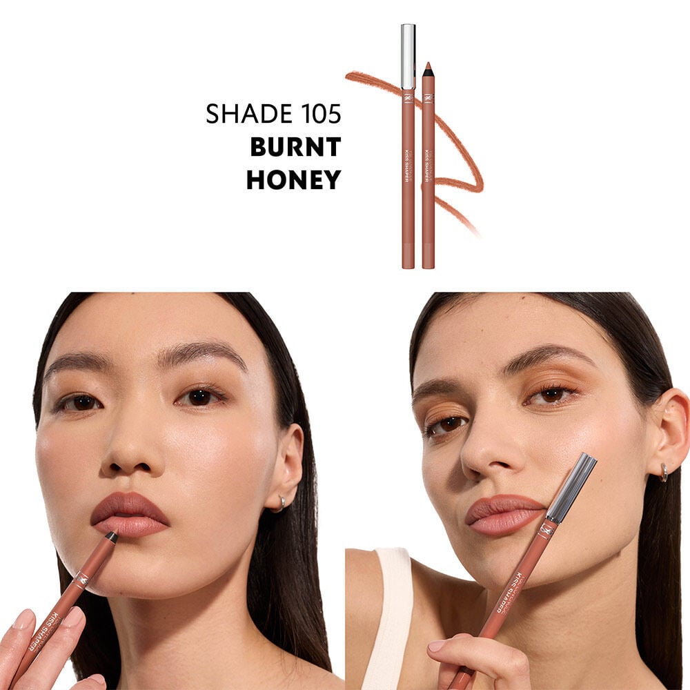 Modelo aplicando el perfilador YSL LOVENUDE KISS SHAPER para unos labios nude esculpidos.